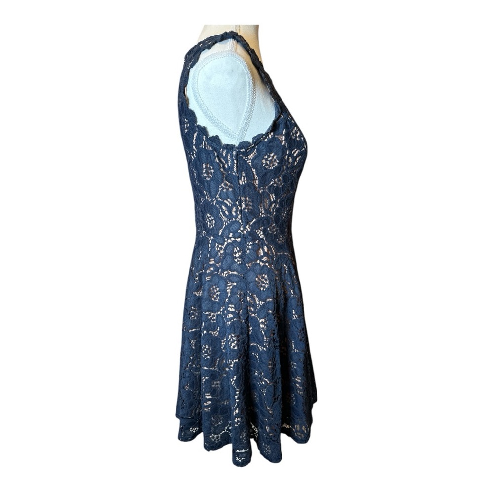 City Studio Blue Fit and Flare Midi Dress - Picture 4 of 7